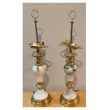 Table Lamps - Marble & Brass, Vintage Pair