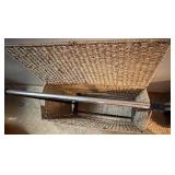 Woven Laundry Hamper on Rolling Metal Frame & Wheels