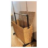 Woven Laundry Hamper on Rolling Metal Frame & Wheels