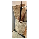 Woven Laundry Hamper on Rolling Metal Frame & Wheels