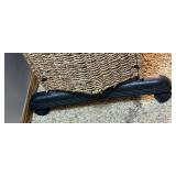Woven Laundry Hamper on Rolling Metal Frame & Wheels