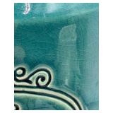 Teleflora Dragonfly Pitcher- Teal Bee Jar - Floral Pitcher (3-Piece Ceramic Set)