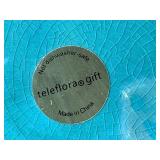 Teleflora Dragonfly Pitcher- Teal Bee Jar - Floral Pitcher (3-Piece Ceramic Set)