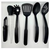 Home Furniture Round Cutting Board with Handle & Utensils Set & Plates & Towels