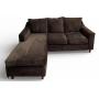 Dark Gray L-Shaped Sectional Sofa with Chaise & Cushions - Fabric Upholstery