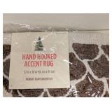 NEW HAND HOOKED ACCENT RUG