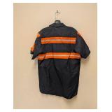 NEW RED KAP MBUTTON UP SHORT SLEEVE SHIRT BLACK AND ORANGE