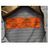 NEW RED KAP LARGE BUTTON UP SHIRT BLUE STRIPED