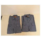 (2) NEW RED KAP EXTRA LARGE BUTTON UP SHIRT GRAY