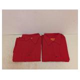 (2) NEW XXL RED KAP BUTTON UP SHIRT RED