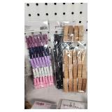 Craft Supplies Lot including Park Lane Cards, Purple Q Envelopes, and Clothespins