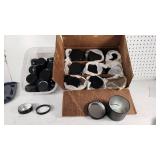 Black Metal Tins with Lids and Packaging Materials - 3" Tall