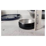Black Metal Tins with Lids and Packaging Materials - 3" Tall