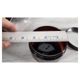 Amber Plastic Jars with Lids - 3 1/4" Diameter, 1 3/4" Tall - Only a couple lids - 31 Plastic Jars