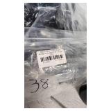 Black Bullet Cosmo Round Bottles with Some Pump Dispensers - Bottles about 7" Tall - 38 Bottles, Dispensers Not Counted