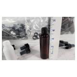Lot of Plastic Bottles and Fine Mist Sprayers Including Bulk Apothecary Black Fine Mist Sprayers
