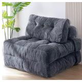 MAXYOYO Folding Sofa Bed, Charcoal Grey Single