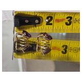 14K Yellow Gold Amethyst Teardrop  Clipon Earrings