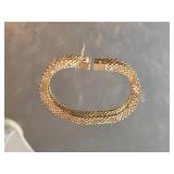 14K Yellow Gold Basketweave Bracelet ~ 8g