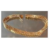 14K Yellow Gold Basketweave Bracelet ~ 8g