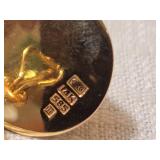 14K Yellow Gold Cased Pearl Earrings