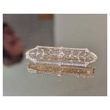 Art Nouveau 14K White Gold and Topaz Brooch