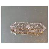 Art Nouveau 14K White Gold and Topaz Brooch