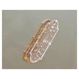 Art Nouveau 14K White Gold and Topaz Brooch