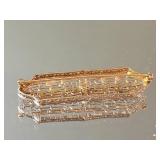 Art Nouveau 14K White Gold and Topaz Brooch