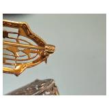 Art Nouveau 14K White Gold and Topaz Brooch