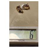 14K Yellow and White Gold Circular Clip on Earrings ~ 6g