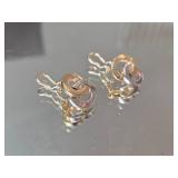 14K Yellow and White Gold Circular Clip on Earrings ~ 6g