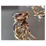 14K Yellow and White Gold Circular Clip on Earrings ~ 6g