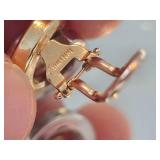 14K Yellow and White Gold Circular Clip on Earrings ~ 6g