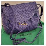Bottega Veneta Indigo Leather Woven Handbag