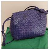 Bottega Veneta Indigo Leather Woven Handbag