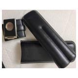 Coach Black Leather Cigar Case and Clip
