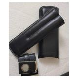 Coach Black Leather Cigar Case and Clip