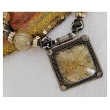 Bold Exotic Beaded Pendant Necklace ~ Hand Crafted in India