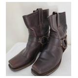 Frye Brown Leather Moto Boots ~ size 7.5