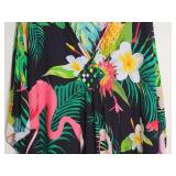 Flowing Pink Flamingo Caftan Moo Moo Dress ~ OSFA