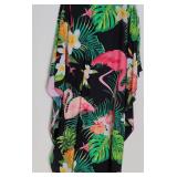 Flowing Pink Flamingo Caftan Moo Moo Dress ~ OSFA