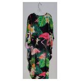 Flowing Pink Flamingo Caftan Moo Moo Dress ~ OSFA