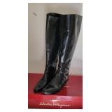 Ferragamo Black Leather Boots ~ size 7.5