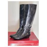 Ferragamo Black Leather Boots ~ size 7.5