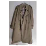 Classic Double Breasted Lined Trench Coat ~ 40R