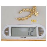 14K Yellow Gold Floral Link Bracelet ~ 12g