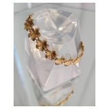 14K Yellow Gold Floral Link Bracelet ~ 12g