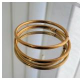 18K Yellow Gold Bangle Bracelet Duo ~ 15g