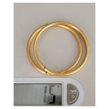 18K Yellow Gold Bangle Bracelet Duo ~ 15g